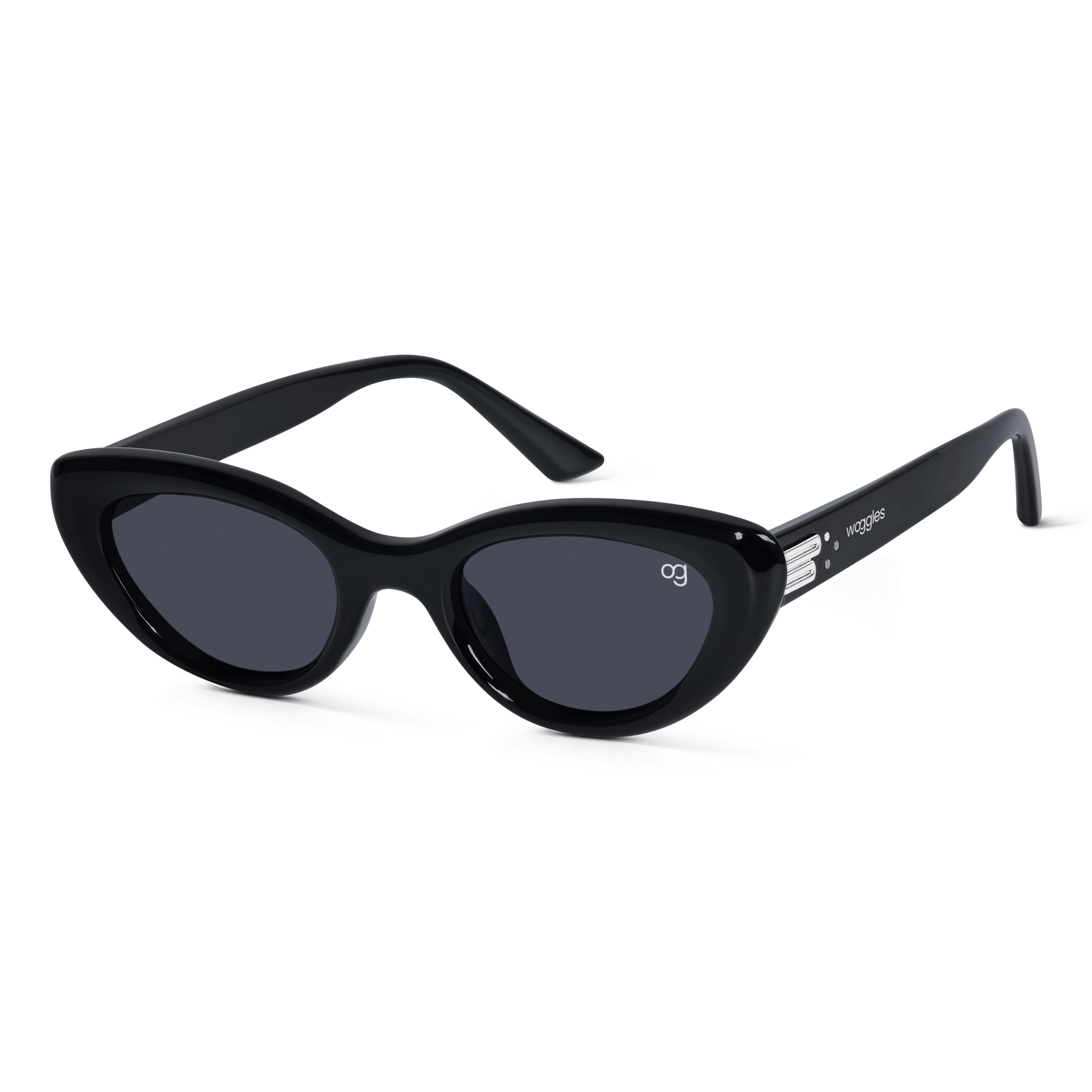 Hue Black Polarized Cateye Sunglasses